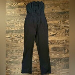 Charlotte Russe XS Black Strapless V Neck Jumpsuit